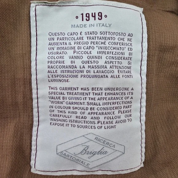 BRIGLIA 1949 Men Slim Fit Trousers Brown Plaid Made in Italy Size 32 Dress Pants - Picture 8 of 10